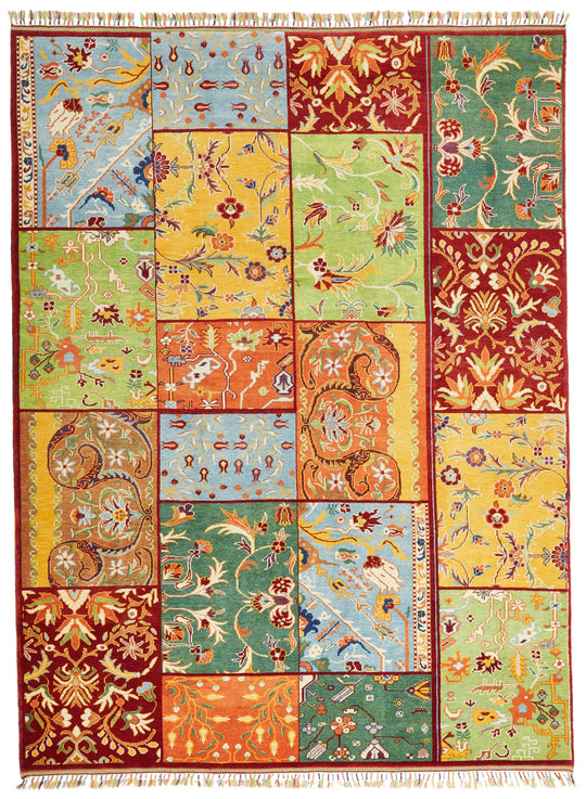 8x11 Multicolor Turkish Patchwork Rug