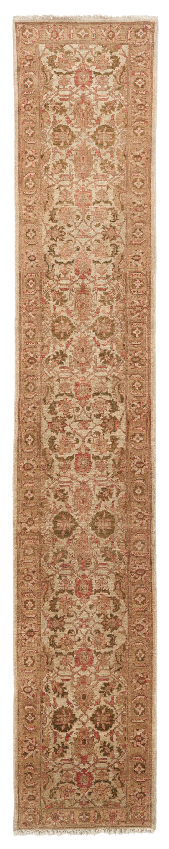 2x15 Green and Brown Anatolian Traditional Runner