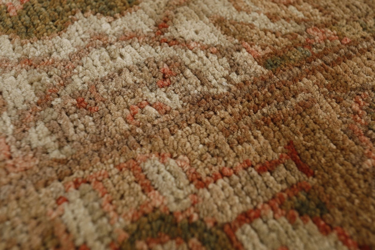 2x15 Green and Brown Anatolian Traditional Runner