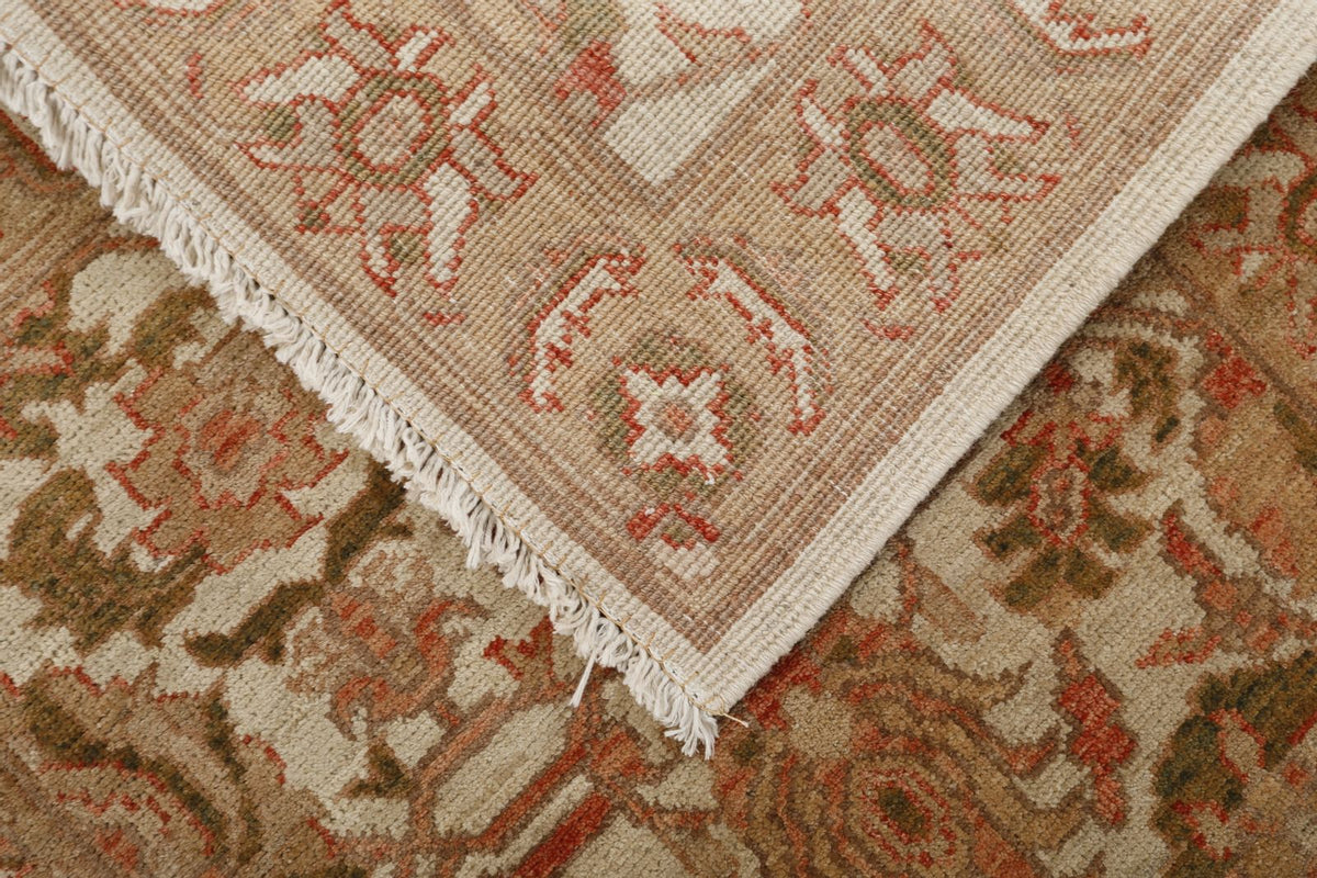 2x15 Green and Brown Anatolian Traditional Runner