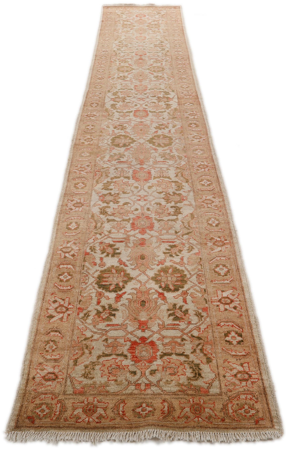 2x15 Green and Brown Anatolian Traditional Runner