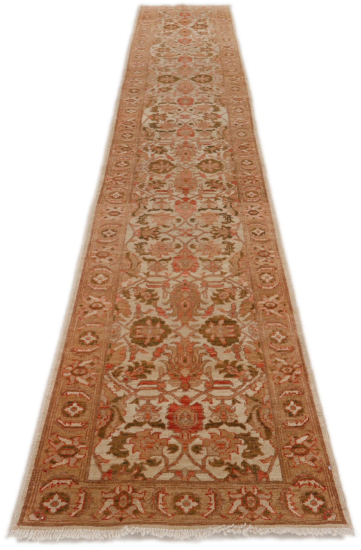 2x15 Green and Brown Anatolian Traditional Runner