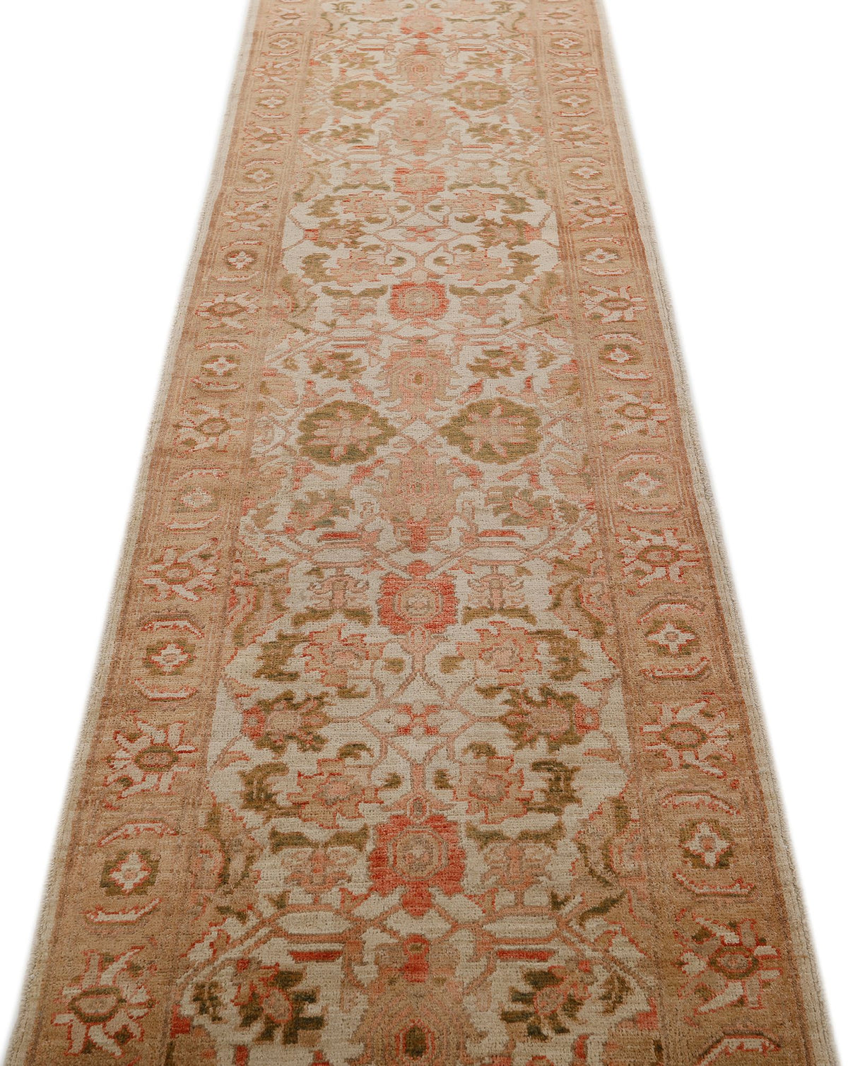 2x15 Green and Brown Anatolian Traditional Runner