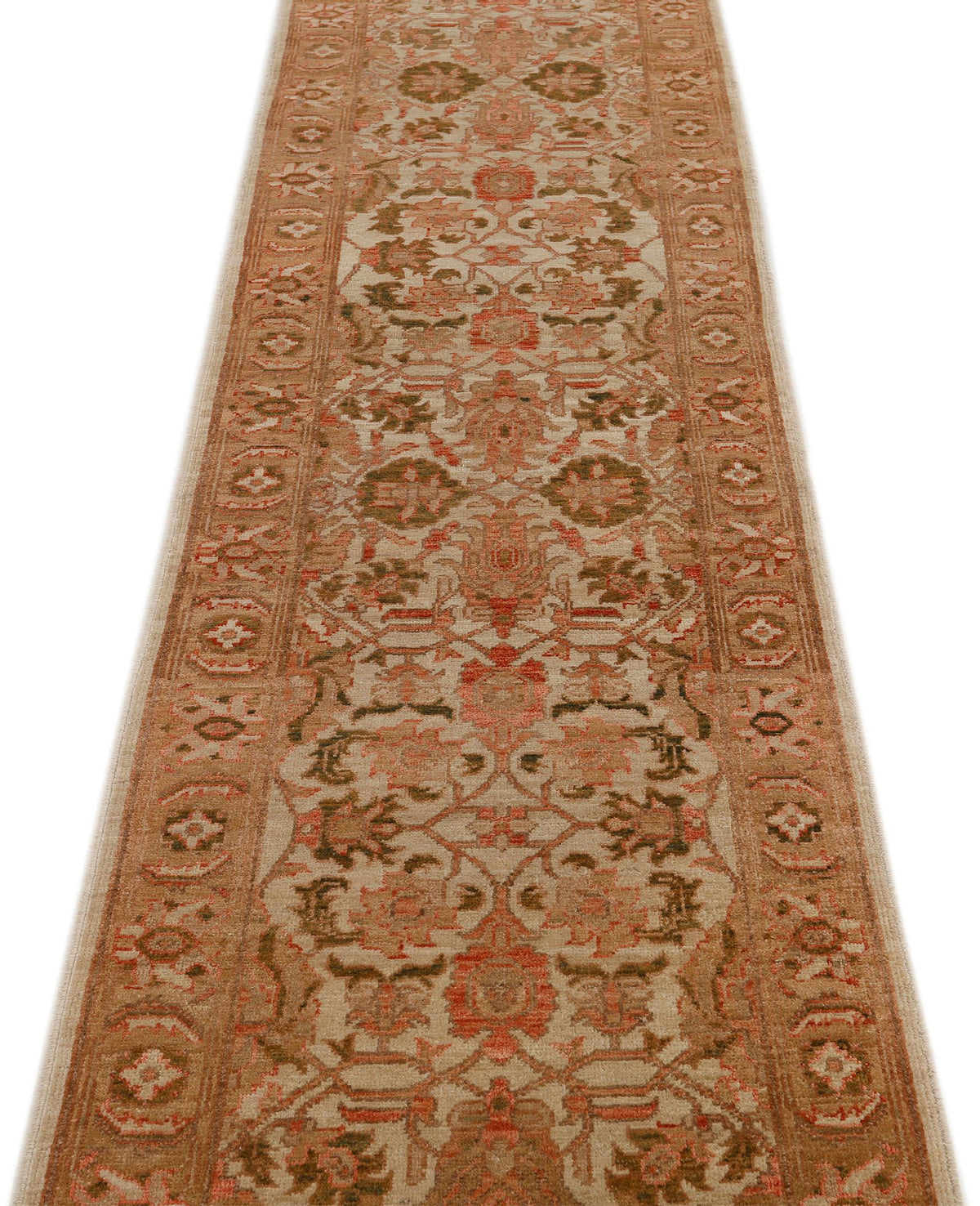 2x15 Green and Brown Anatolian Traditional Runner