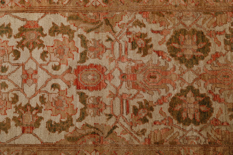 2x15 Green and Brown Anatolian Traditional Runner