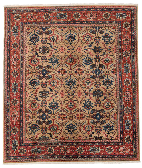 8x10 Light Brown and Red Anatolian Traditional Rug