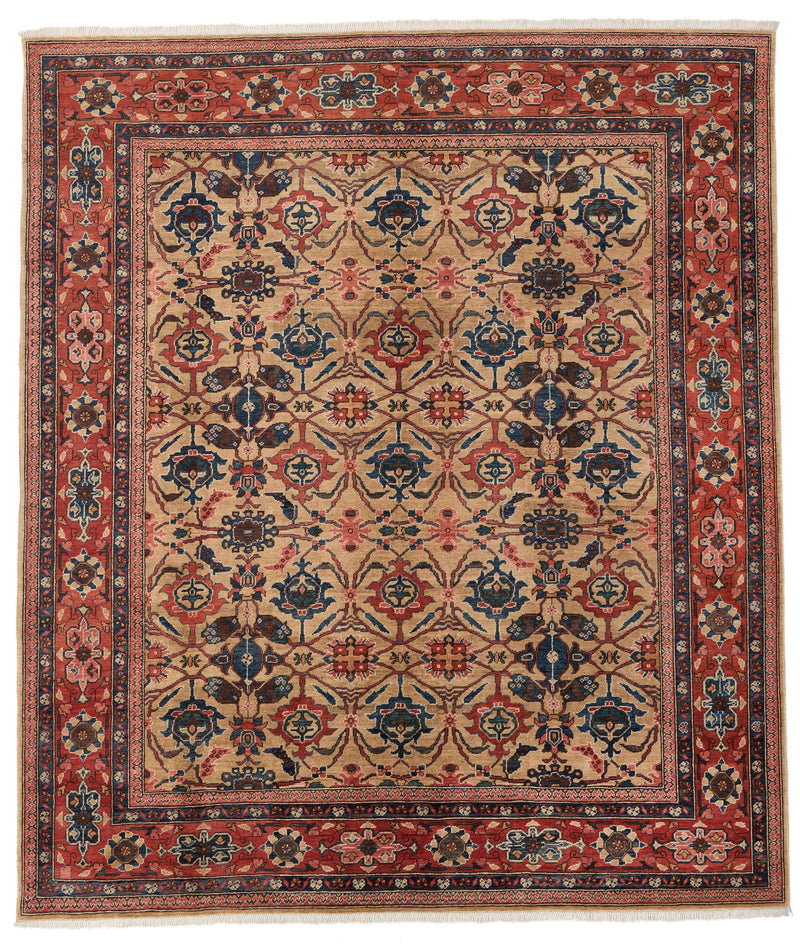 8x10 Light Brown and Red Anatolian Traditional Rug