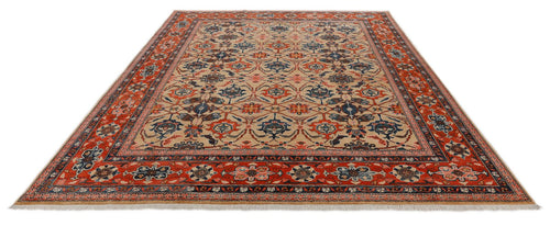 8x10 Light Brown and Red Anatolian Traditional Rug