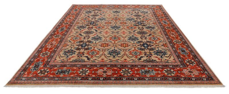 8x10 Light Brown and Red Anatolian Traditional Rug
