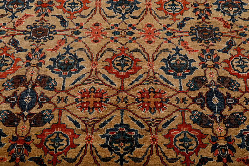 8x10 Light Brown and Red Anatolian Traditional Rug