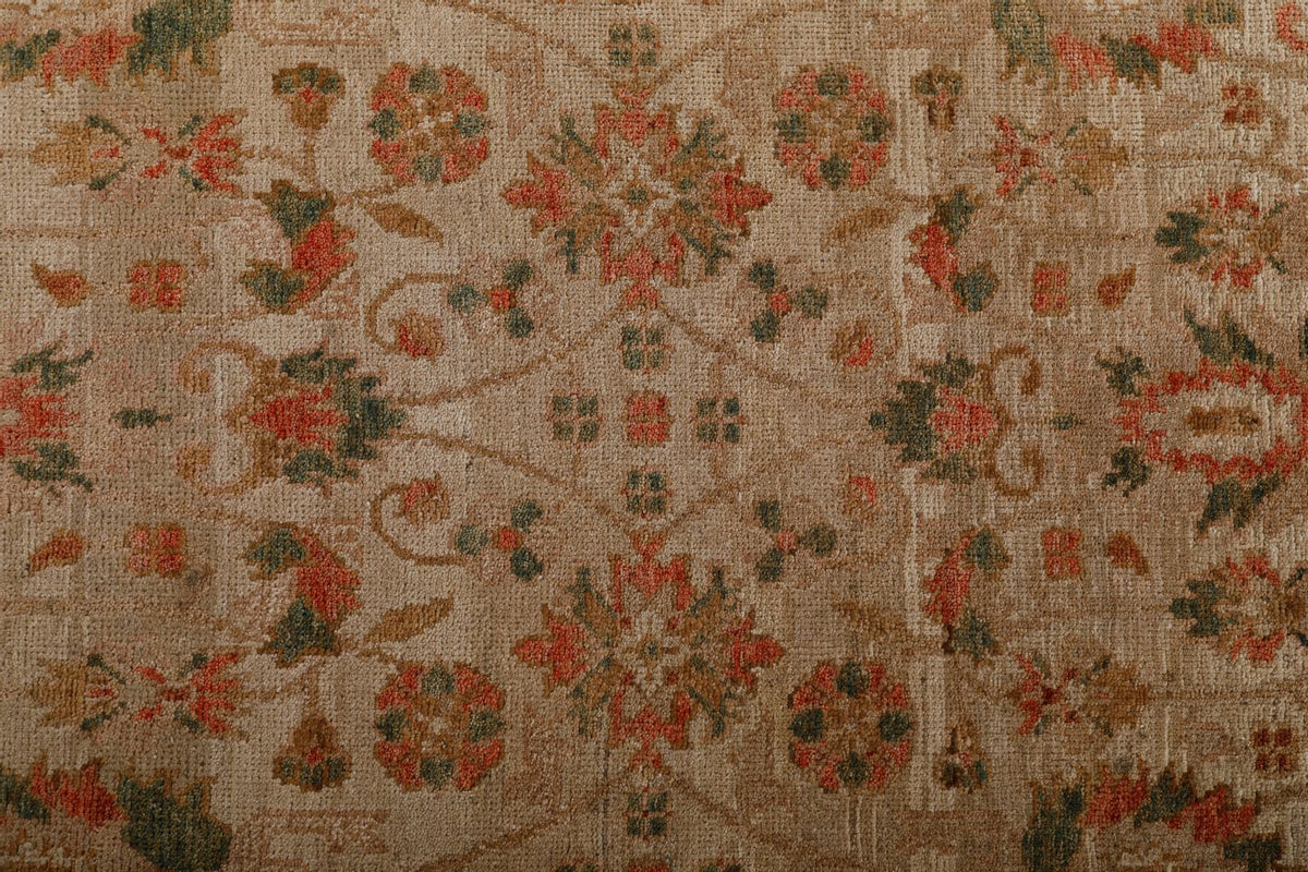 3x18 Ivory and Light Olive Green Anatolian Traditional Runner