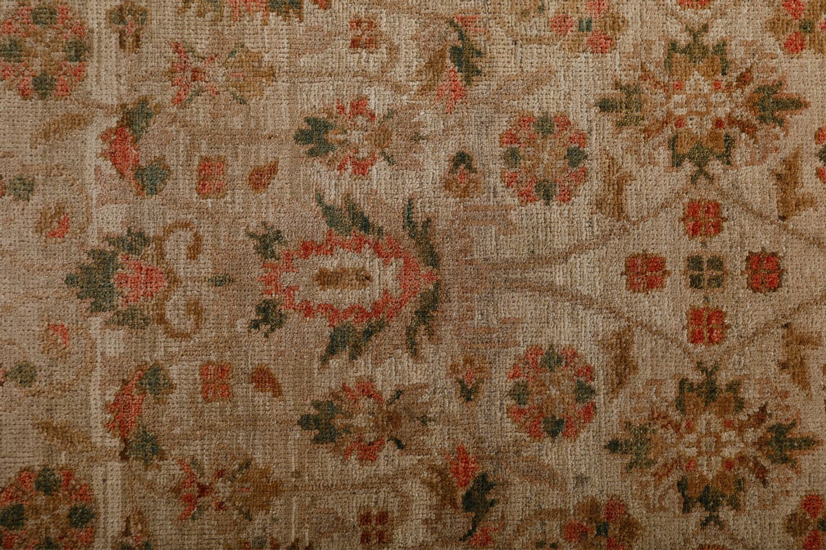 3x18 Ivory and Light Olive Green Anatolian Traditional Runner