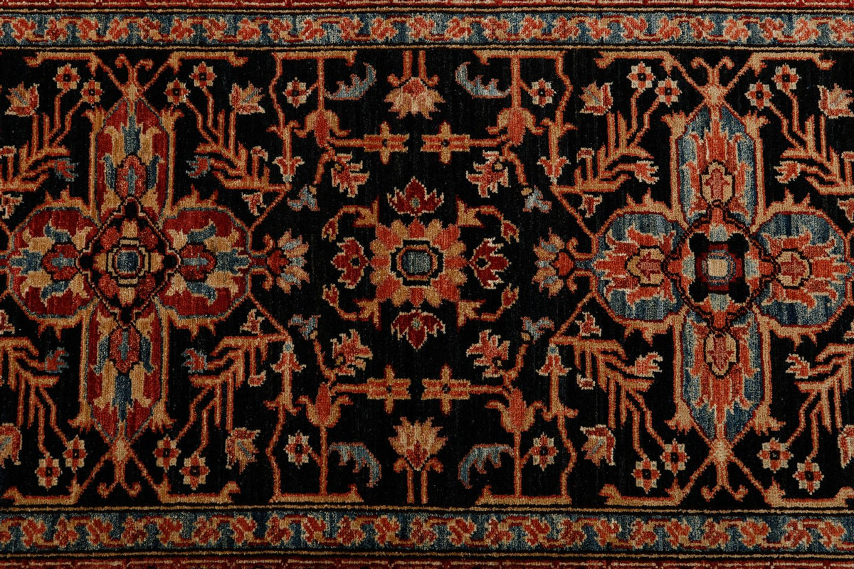 3x8 Navy and Multicolor Anatolian Traditional Runner