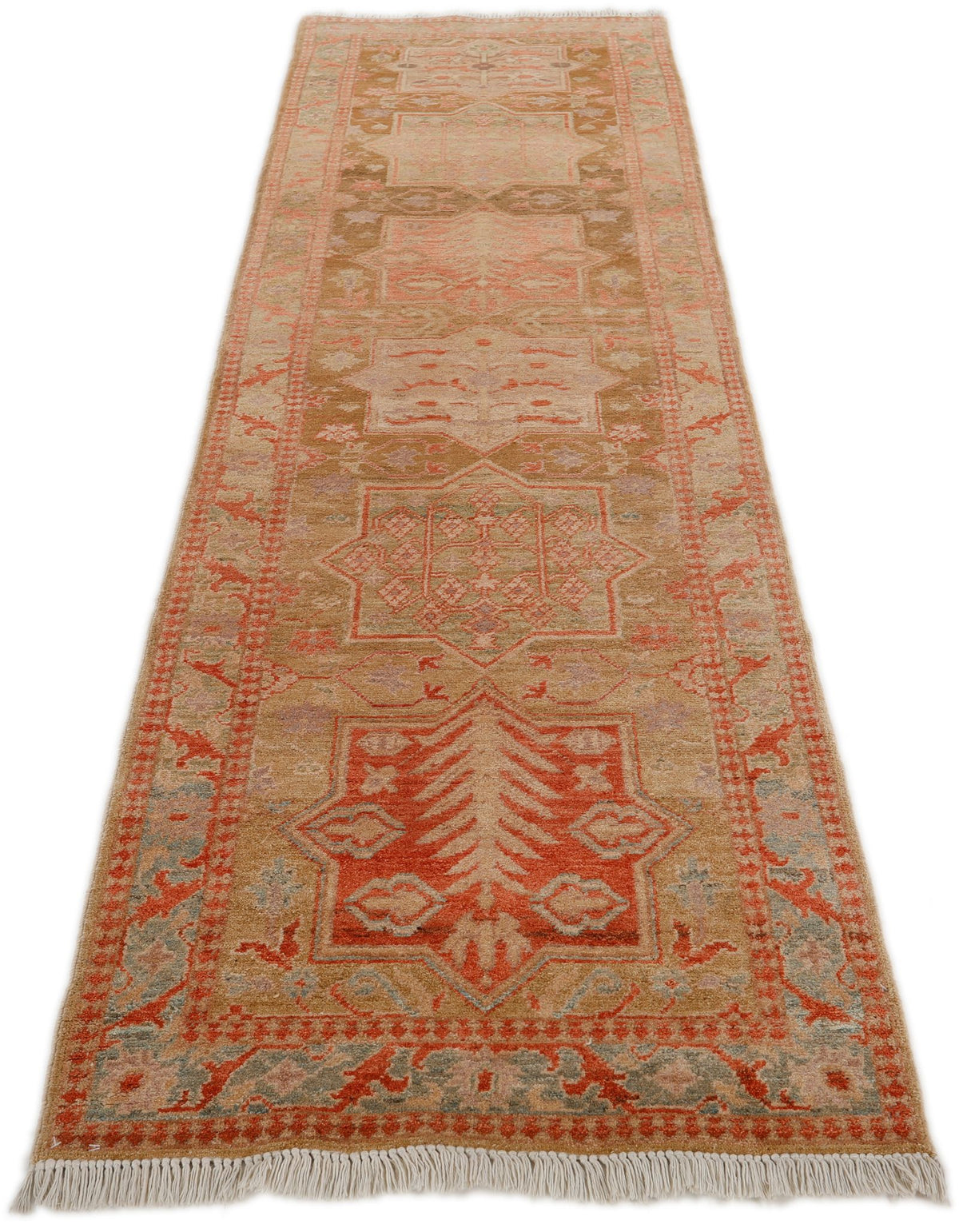 3x10 Brown and Blue Anatolian Traditional Runner