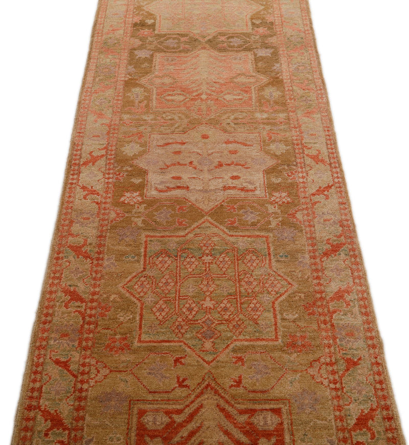 3x10 Brown and Blue Anatolian Traditional Runner