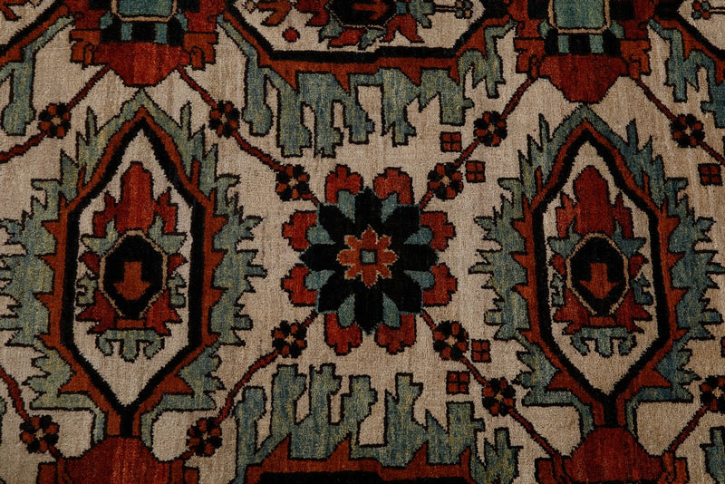 8x10 Ivory and Navy Anatolian Traditional Rug