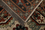 8x10 Ivory and Navy Anatolian Traditional Rug