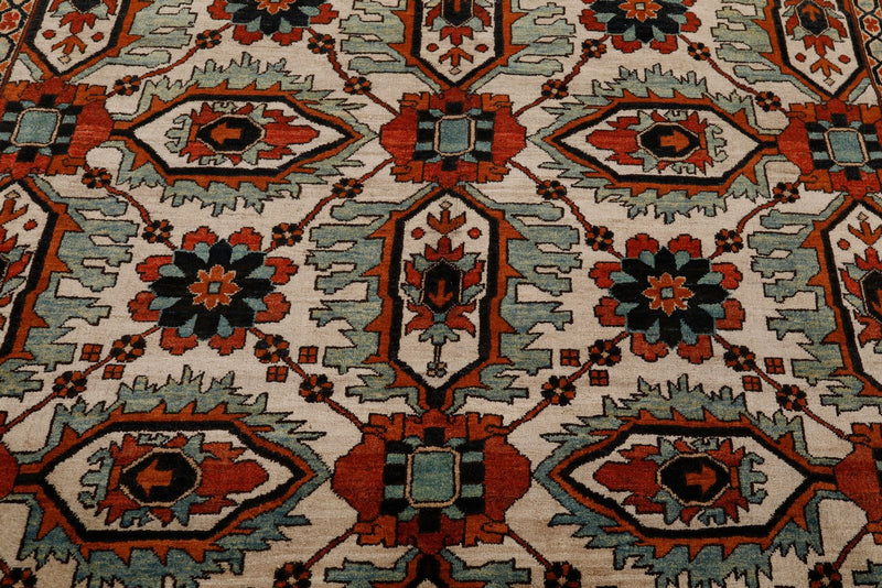 8x10 Ivory and Navy Anatolian Traditional Rug