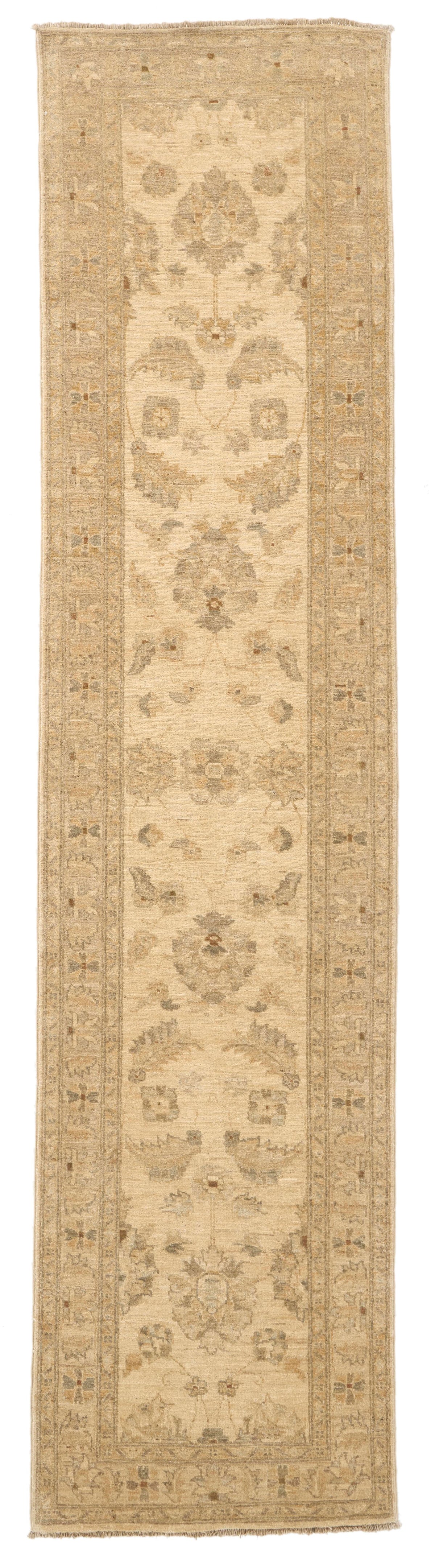3x11 Ivory and Beige Turkish Traditional Runner