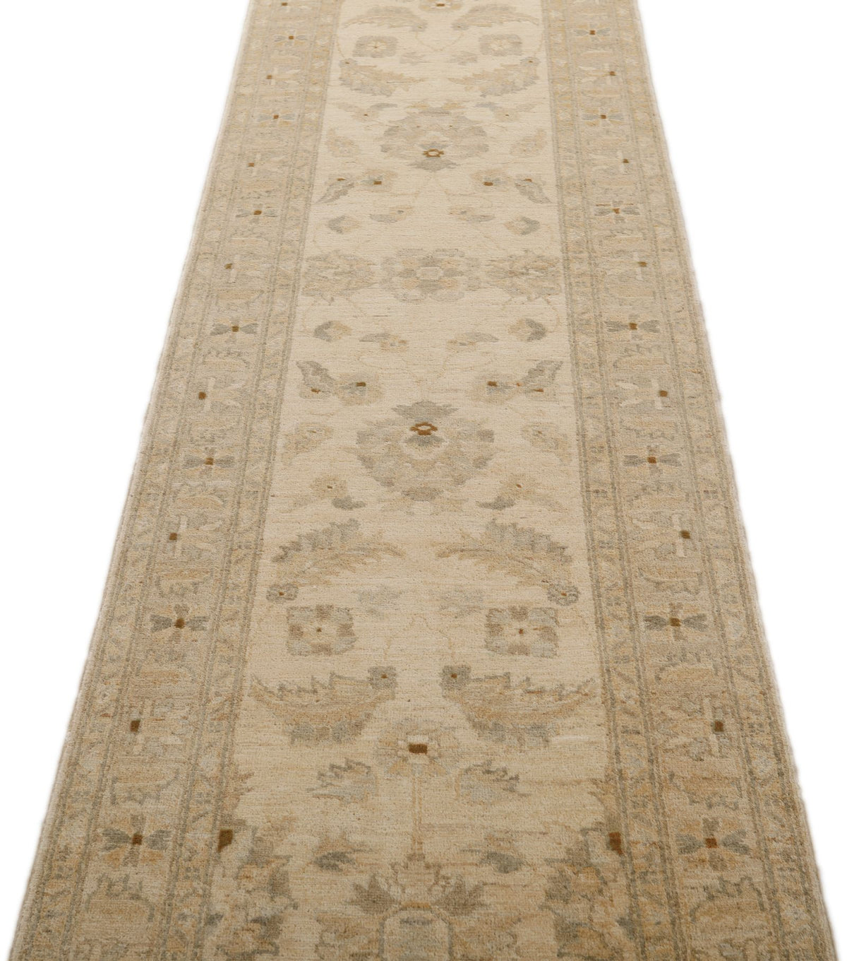 3x11 Ivory and Beige Turkish Traditional Runner