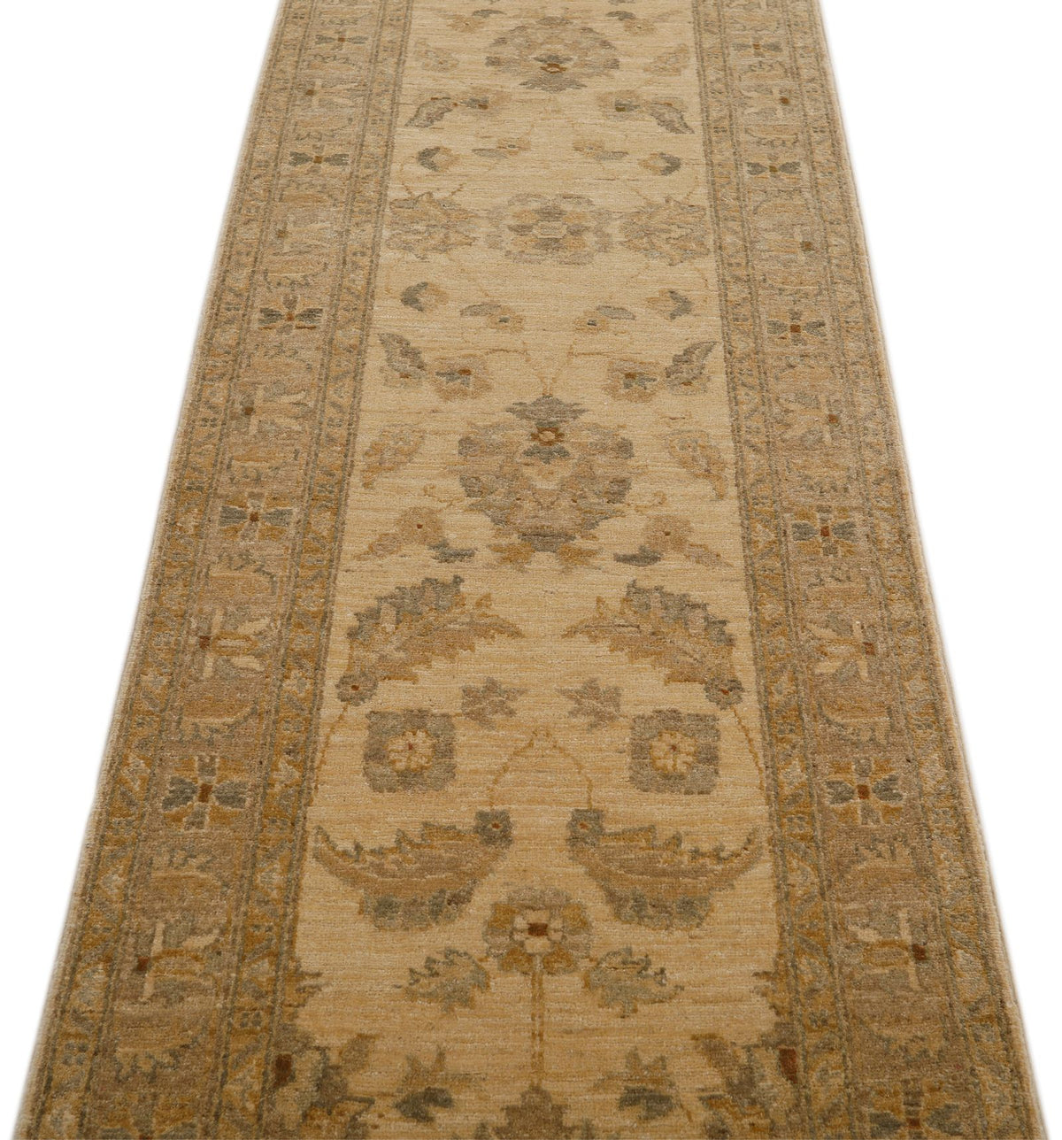 3x11 Ivory and Beige Turkish Traditional Runner