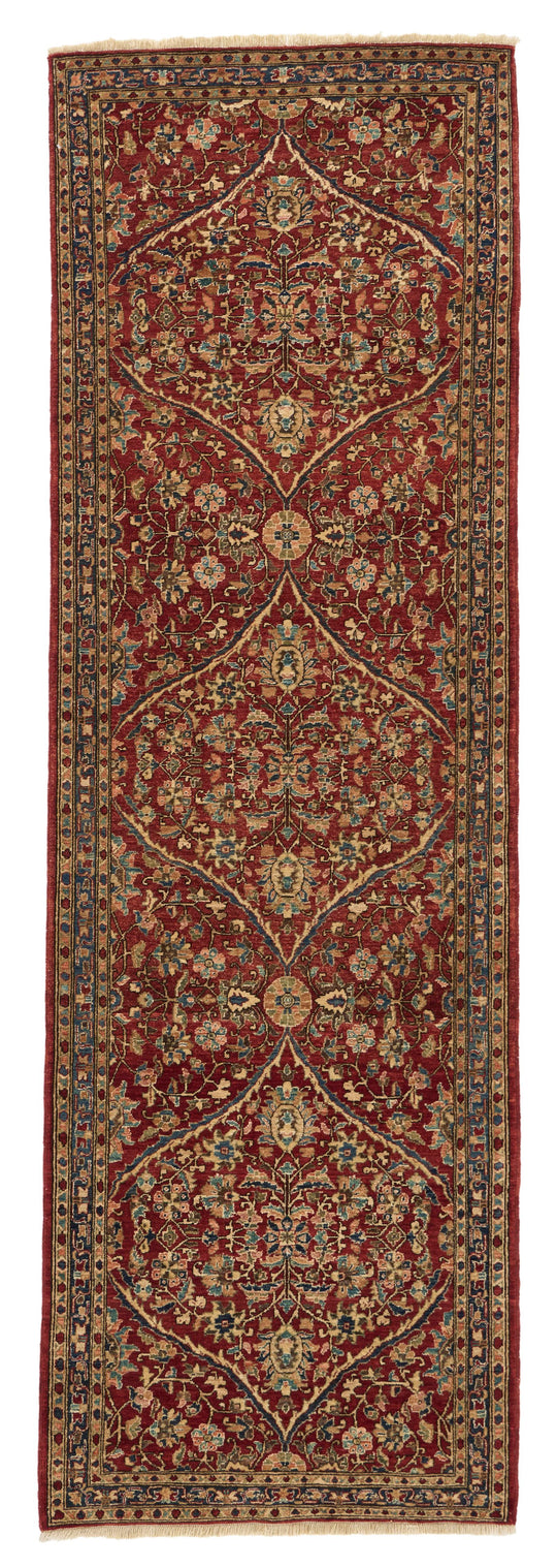 3x10 Burgundy and Navy Anatolian Traditional Runner