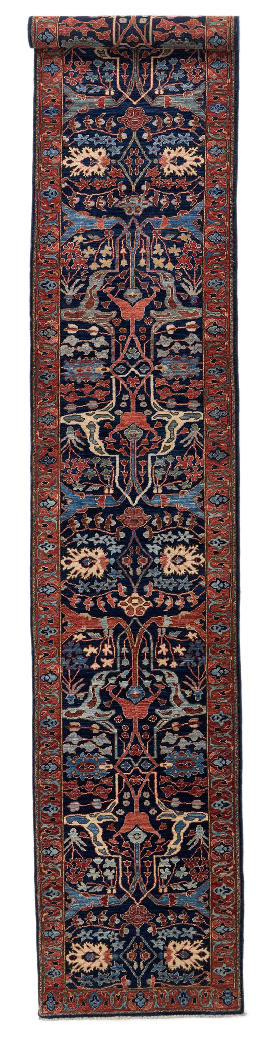 3x17 Navy and Rust Traditional Runner