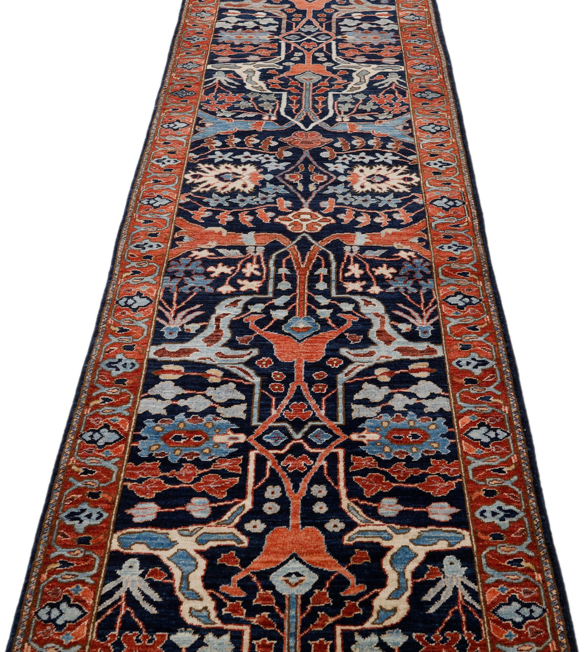 3x17 Navy and Rust Traditional Runner