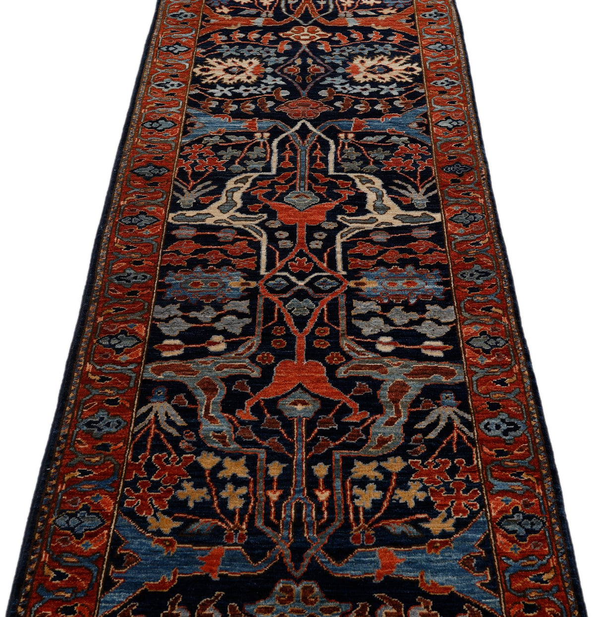 3x17 Navy and Rust Traditional Runner