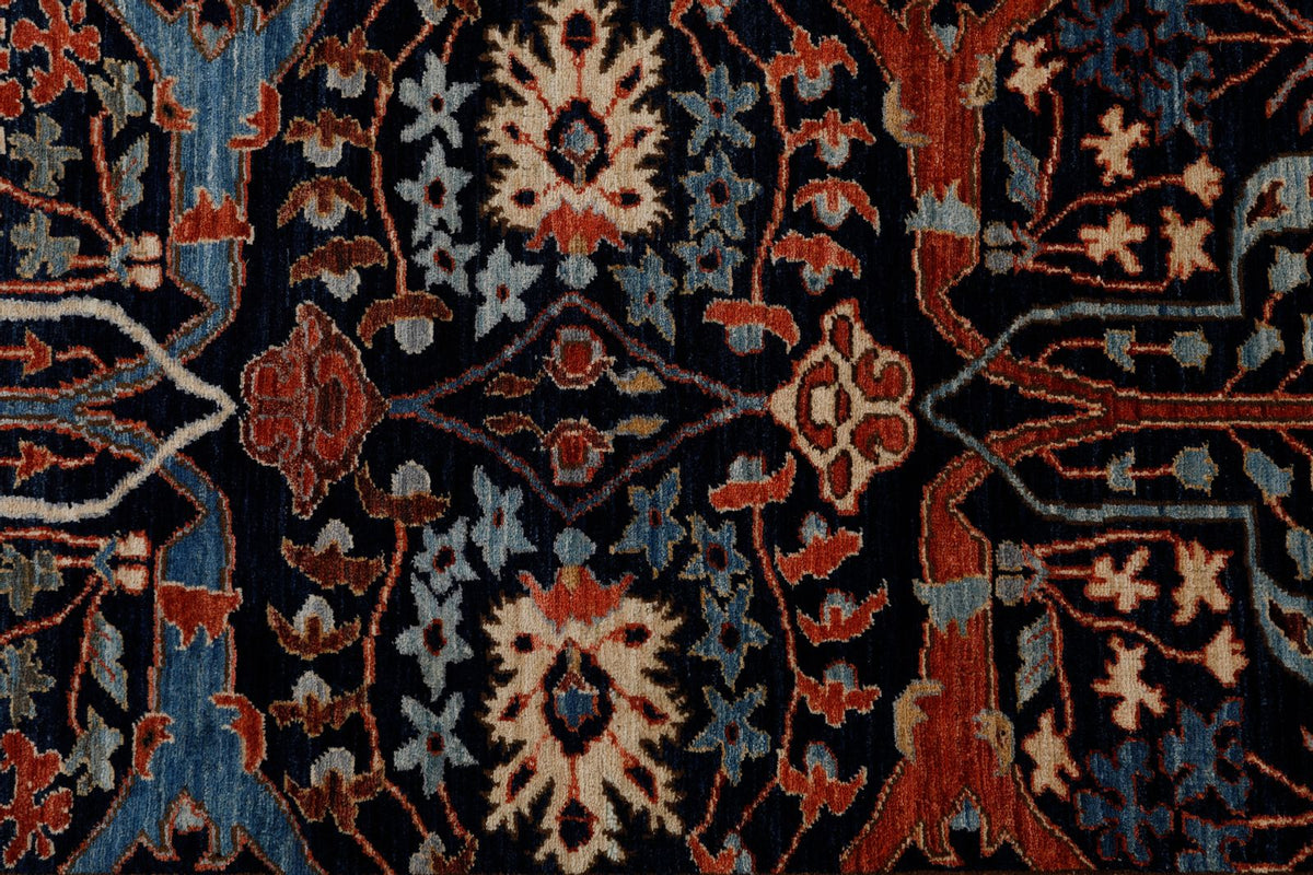3x17 Navy and Rust Traditional Runner