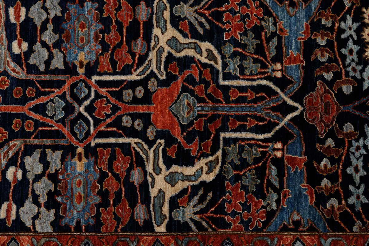 3x17 Navy and Rust Traditional Runner