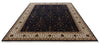 8x10 Navy and Ivory Turkish Silk Rug
