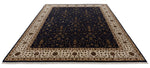 8x10 Navy and Ivory Turkish Silk Rug
