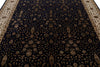 8x10 Navy and Ivory Turkish Silk Rug