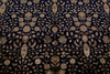 8x10 Navy and Ivory Turkish Silk Rug
