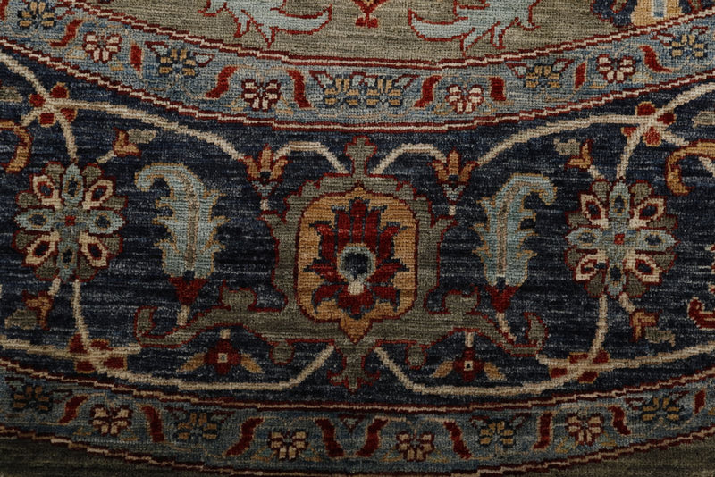 8x8 Red and Light Blue Anatolian Traditional Rug