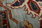 8x8 Red and Light Blue Anatolian Traditional Rug