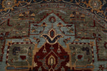 8x8 Red and Light Blue Anatolian Traditional Rug