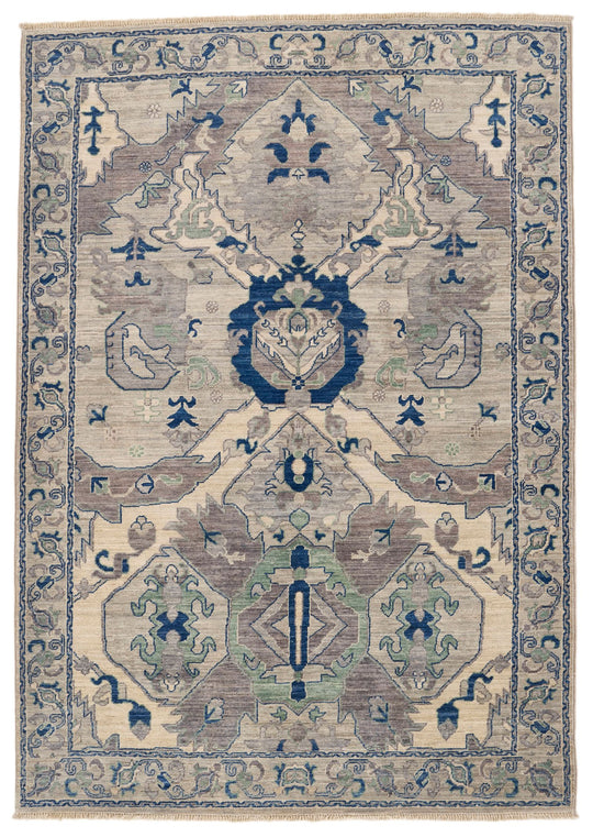 4x6 Gray and Light Gray Anatolian Traditional Rug