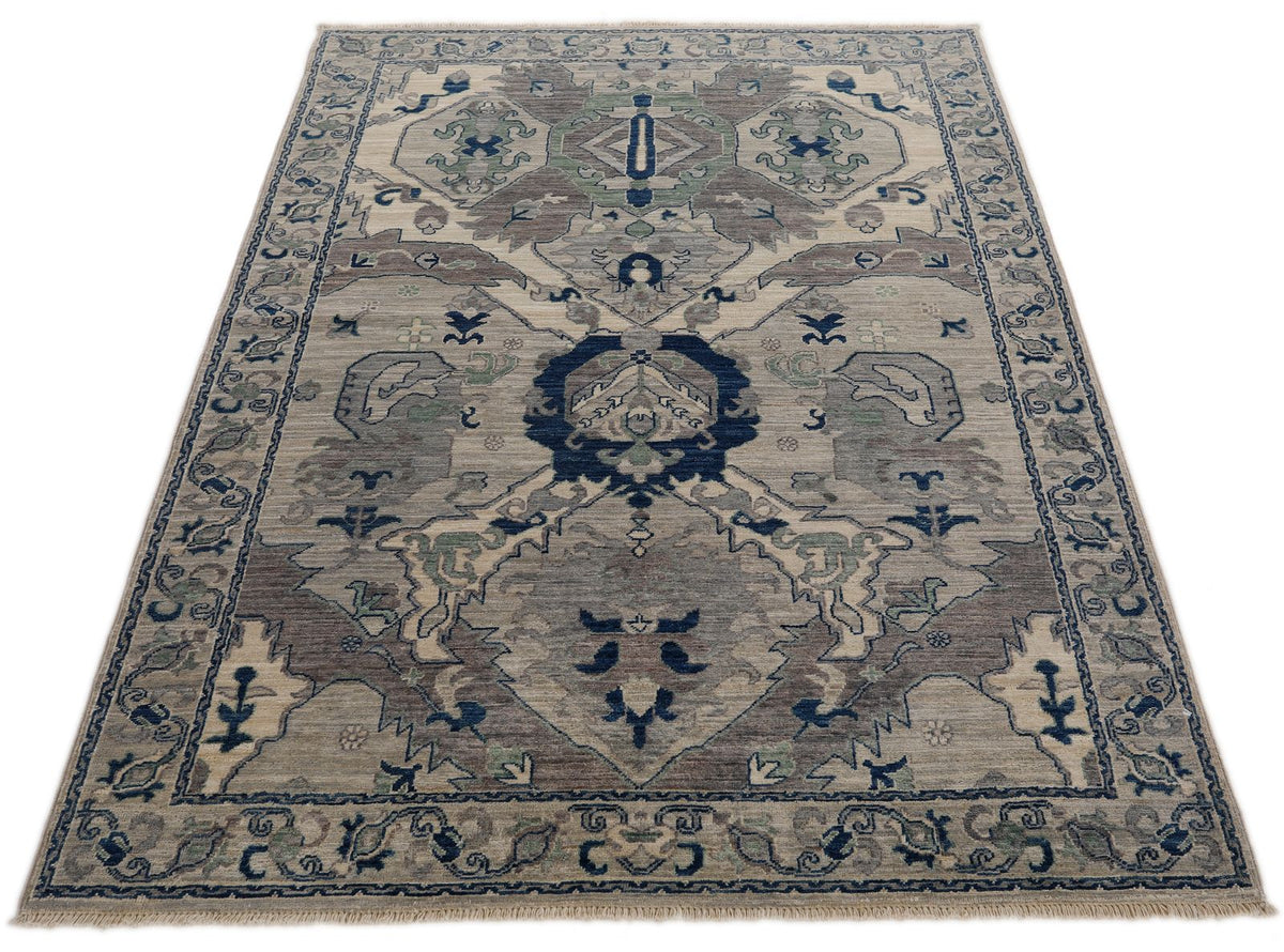 4x6 Gray and Light Gray Anatolian Traditional Rug