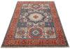 4x6 Ivory and Red Turkish Tribal Rug