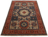 4x6 Ivory and Red Turkish Tribal Rug
