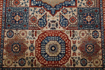 4x6 Ivory and Red Turkish Tribal Rug