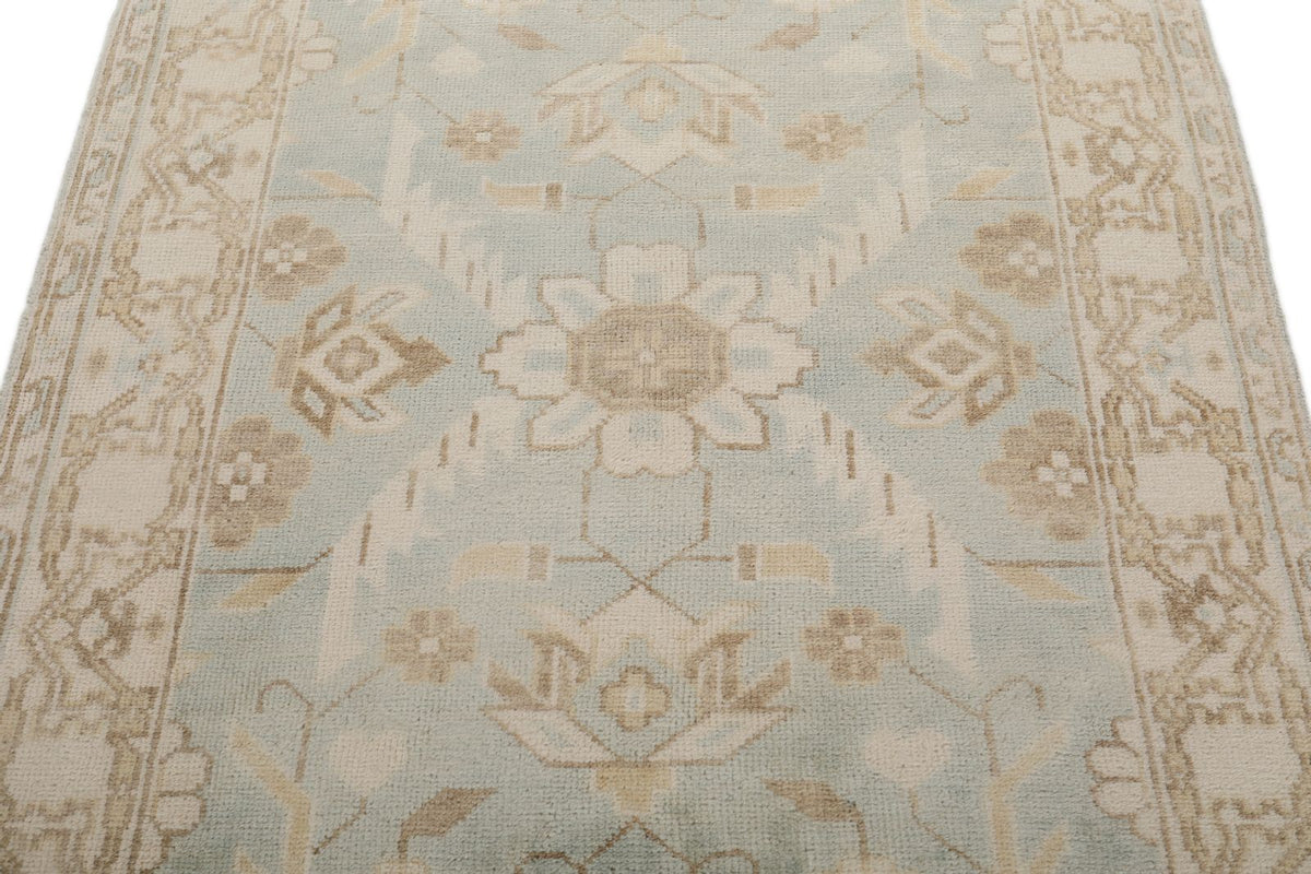 4x6 Gray and Ivory Turkish Oushak Rug