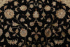 7x7 Charcoal and Ivory Turkish Silk Rug