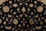 7x7 Charcoal and Ivory Turkish Silk Rug