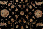 7x7 Charcoal and Ivory Turkish Silk Rug