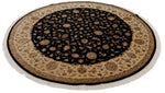 7x7 Charcoal and Ivory Turkish Silk Rug