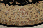 7x7 Charcoal and Ivory Turkish Silk Rug