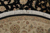 7x7 Charcoal and Ivory Turkish Silk Rug